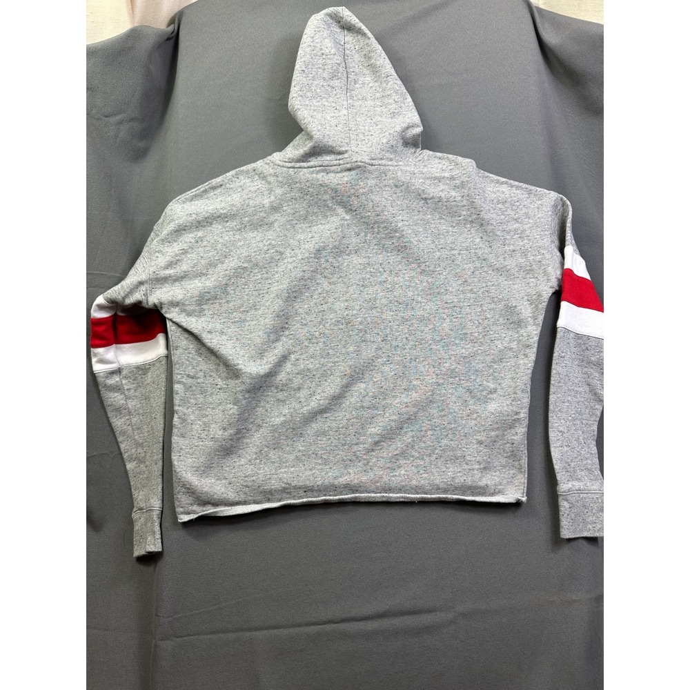 Ohio State Buckeyes Women's Large Gray Cropped Hoodie Brutus Mascot Sweatshirt - Picture 3 of 12